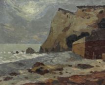 SIR KYFFIN WILLIAMS RA oil on canvas - coastal cliffs at Bonchurch, Isle of Wight, circa 1954, 47.