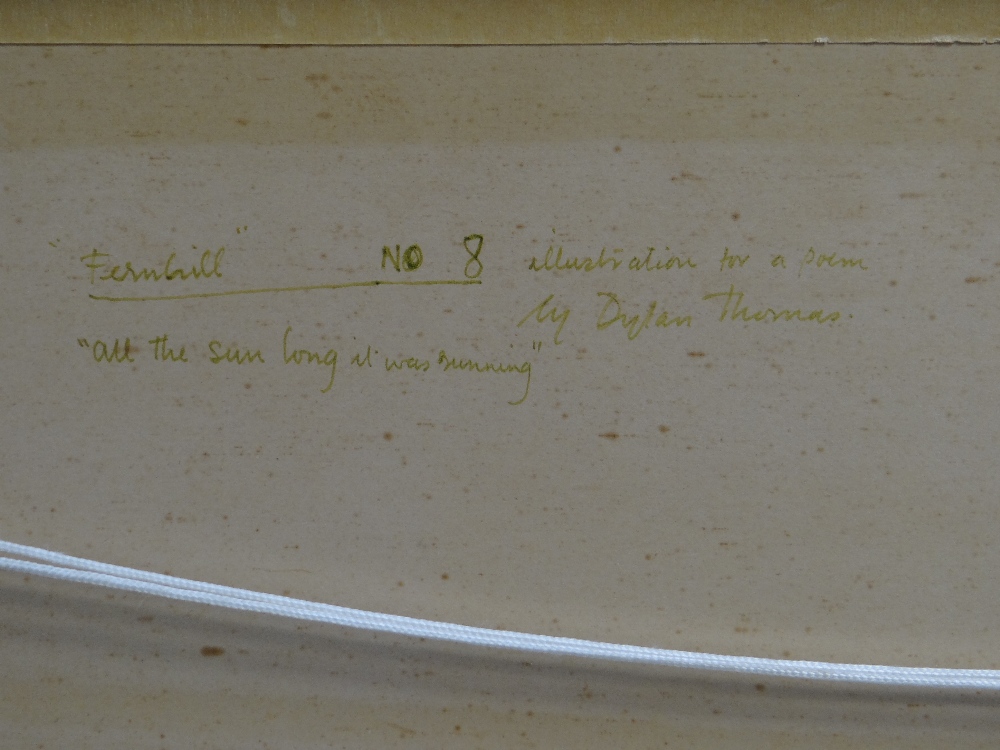 JOHN ELWYN gouache - landscape, inscribed verso in artist's handwriting 'Fernhill No. 8 - All the - Image 4 of 5