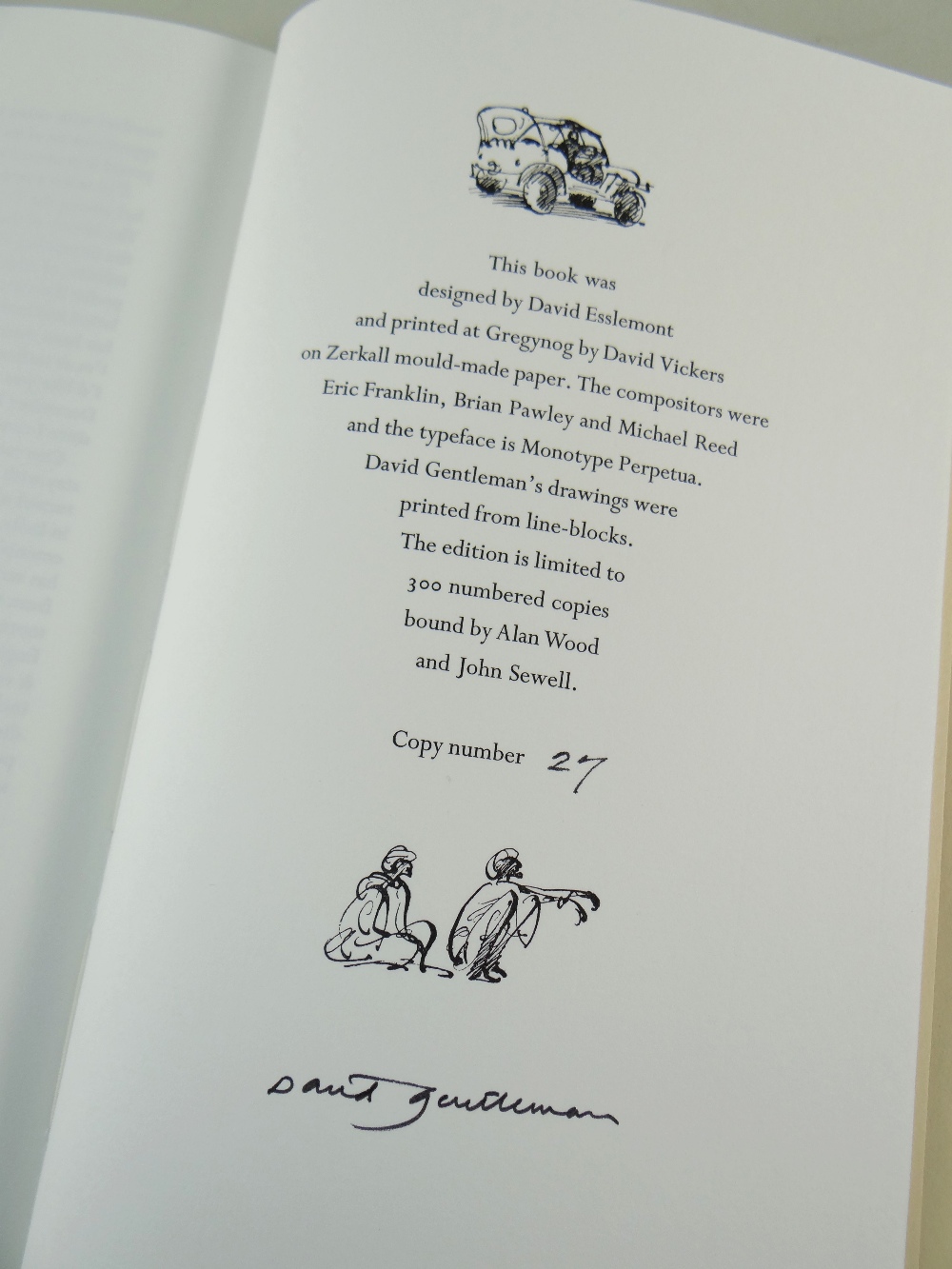 DAVID GENTLEMAN / ALUN LEWIS / JEREMY HOOKER limited edition (27/300) Gwasg Gregynog Press 1997 - - Image 3 of 5