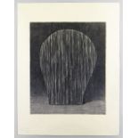 HARRY HOLLAND double sided monochrome print on cream paper - semi-abstract, 65 x 50cms Provenance: