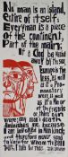 PAUL PETER PIECH limited edition (40/75) two colour screen print with image and words from the prose