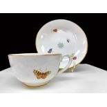 A NANTGARW PORCELAIN CUP & SAUCER DECORATED BY THOMAS PARDOE both elements painted with