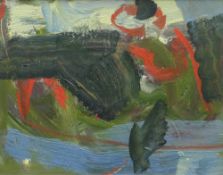 MAURICE COCKRILL oil on canvas - abstract, entitled verso 'Wales #1', signed verso, 39 x 49cms