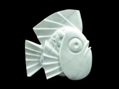 DARREN YEADON Carrara marble sculpture - fish, 57cms high Provenance: consigned by artist