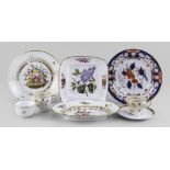 GROUP OF WELSH PORCELAINS comprising (1) Swansea porcelain square dish, with typical moulded border,