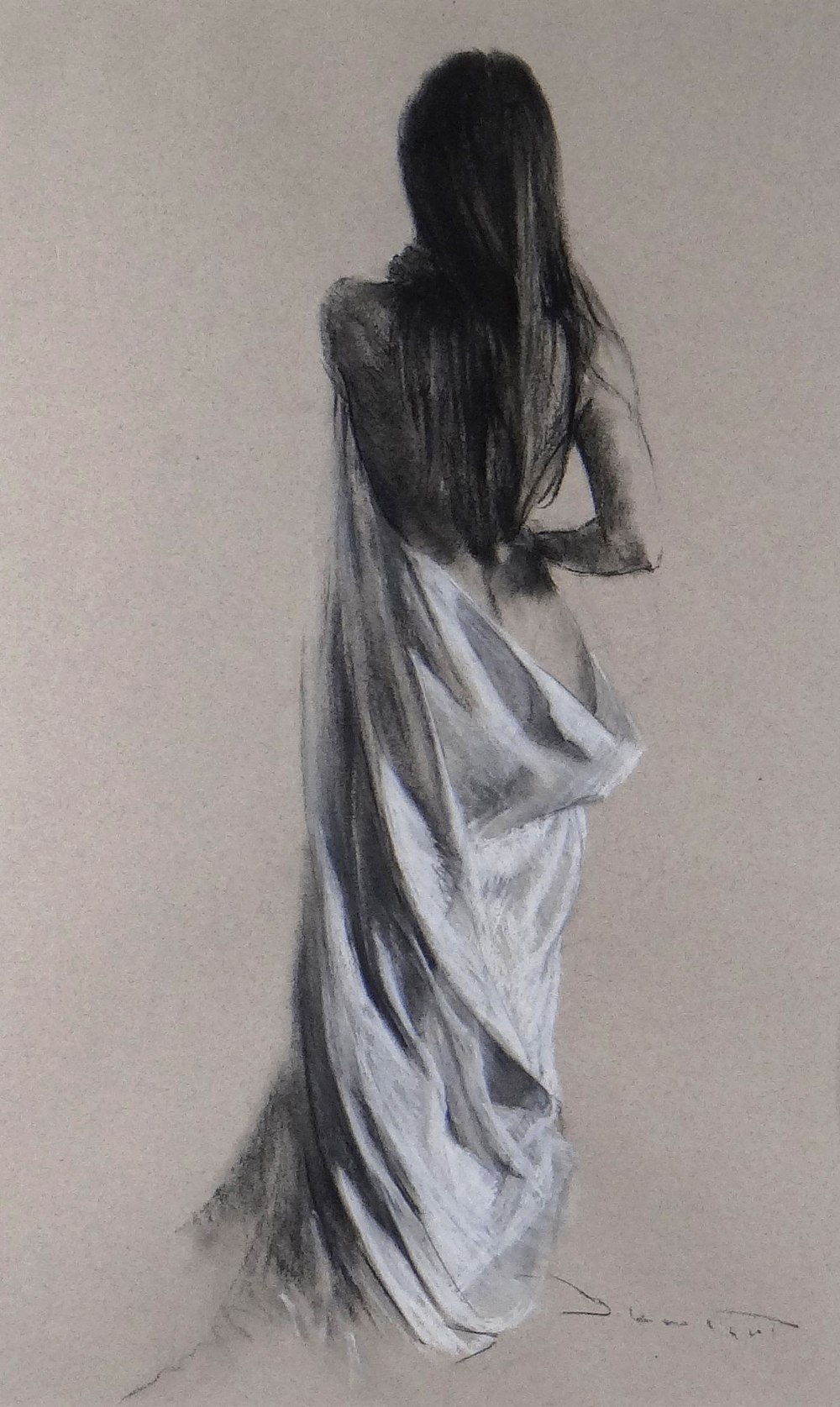 DAVID KNIGHT pastel - entitled verso 'Study 5', signed, 53 x 31.5cms Provenance: private collection,