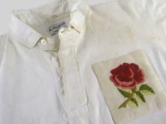 A CIRCA 1930S ENGLAND RUGBY UNION JERSEY FROM THE COLLECTION OF JACK MATTHEWS bearing embroidered