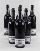 SIX BOTTLES OF COCKBURN'S 1963 VINTAGE PORT, shipped by Cockburn Smithes and CIA Limitada Oporto (6)