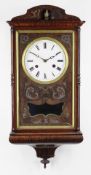 MID-19TH CENTURY GERMAN ROSEWOOD CUCKOO CLOCK, by Johann-Baptiste Beha, pewter and brass inlaid case