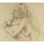 BERNARD DUNSTAN (1920-2017) pastel - life-study, entitled verso 'Louise' on Abbott & Holder label,