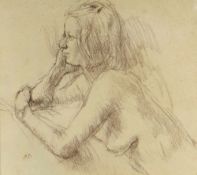 BERNARD DUNSTAN (1920-2017) pastel - life-study, entitled verso 'Louise' on Abbott & Holder label,