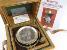 TWO-DAY THOMAS MERCER MARINE CHRONOMETER, 1858-1958 Centenary model, the 4in. silvered dial signed