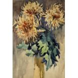 CHRISTOPHER WOOD (1901-1930) watercolour - Chrysanthemums, a still life of flowers in a vase