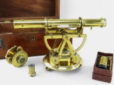 FINE RICHARD EBSWORTH BRASS THEODOLITE, 1819-1826, of 68 Fleet St, London, the 9in. telescope and