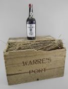 TWELVE BOTTLES OF WARRE'S 1966 VINTAGE PORT in straw coverings and original wooden case (12)