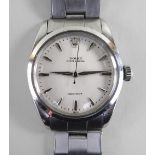 ROLEX OYSTER ROYAL PRECISION STAINLESS STEEL WRISTWATCH, ref. 6427, circa 1959, serial no. 45xxx,