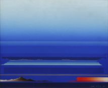 TETSURO SAWADA (Japanese, 1933-1998) oil on canvas - Blue Skyscape, signed and dated '80, verso with