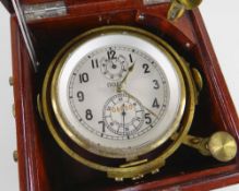 TWO-DAY RUSSIAN POLJOT MARINE CHRONOMETER, c. mid-20th Century, the 4in. frosted dial signed in