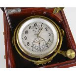 TWO-DAY RUSSIAN POLJOT MARINE CHRONOMETER, c. mid-20th Century, the 4in. frosted dial signed in