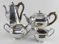 WILLIAM IV IRISH SILVER FOUR-PIECE TEA & COFFEE SERVICE, Dublin 1832, maker IN possibly John