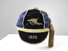 A 1935 ROYAL ARTILLERY REGIMENT RUGBY UNION CAP TO (JOHN) BRIAN BIRKETT (1916-2013). Of the