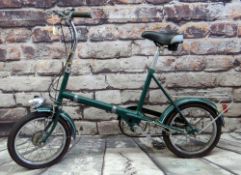 RALEIGH SHOPPER SMALL WHEEL BICYCLE, repainted green 15" frame with Sturmey Archer 3-speed gears,