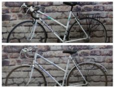 TWO PEUGEOT LADIES BICYCLES, silver 21" and 22" frames, both with 2x5 speed gears (2)