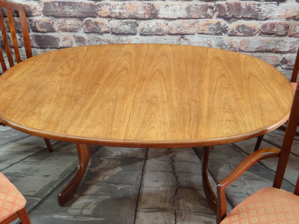 G-PLAN 'FRESCO' TEAK DINING TABLE and SET STAG CHAIRS, table 208cms wide (extended), the 7 dining - Image 2 of 2