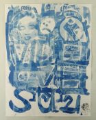 NEALE HOWELLS handmade cyanotype print with homemade negatives - entitled 'New Variant', signed