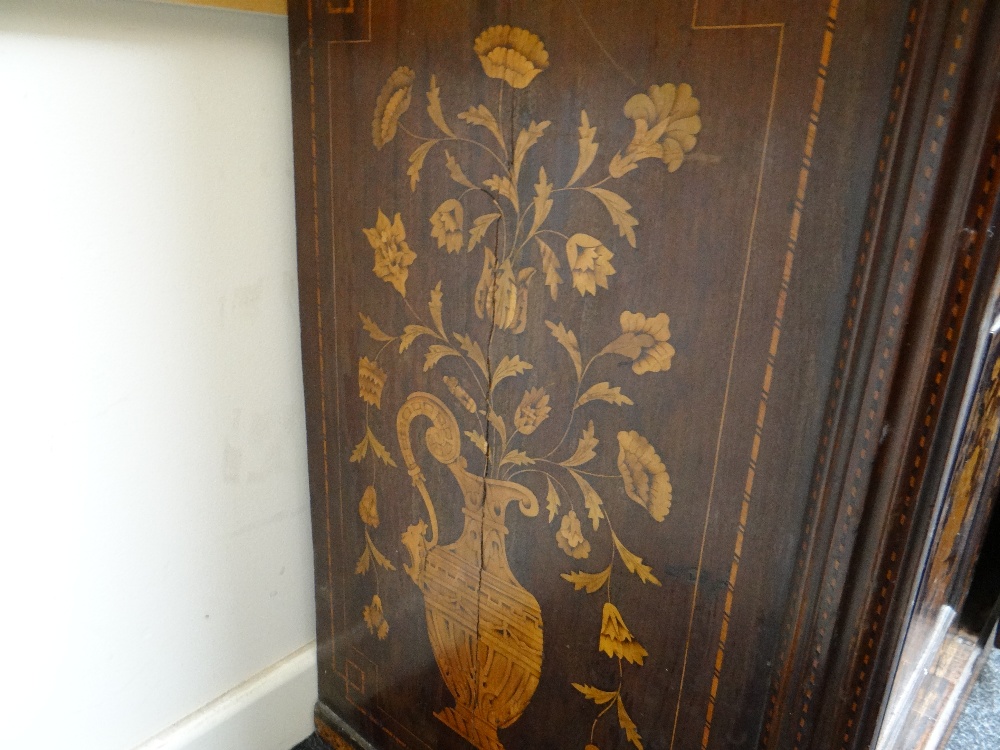 GOOD 19TH CENTURY DUTCH MARQUETRY WARDROBE stepped cornice above a single door with swivel mirror, - Image 19 of 22