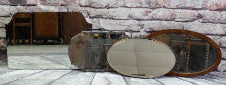 FOUR VINTAGE WALL MIRRORS (4)