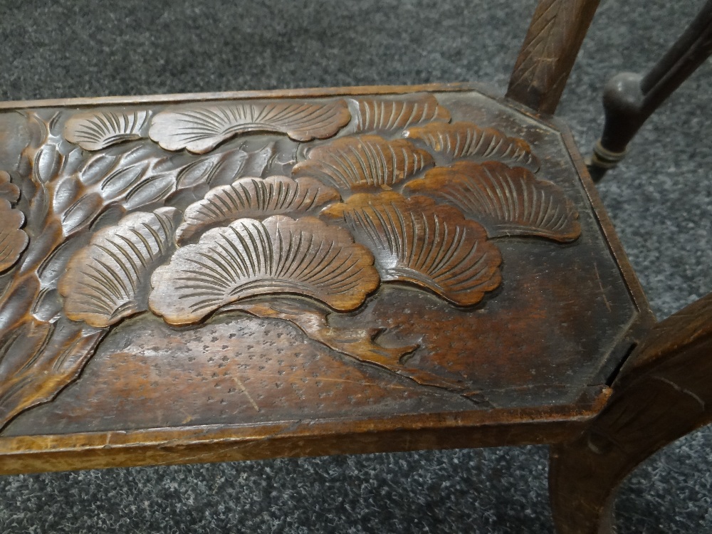 JAPANESE OCCASIONAL TABLE, rectangular top carved with a the Sanzaru - Bild 8 aus 8