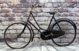 RUDGE-WHITWORTH LADIES BICYCLE, black 21" frame no. 74759, with centre pull stirrup brakes, embossed