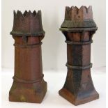 TWO SIMILAR VICTORIAN STONEWARE 'CROWN-TOP' CHIMNEY POTS, tallest 104cms high (2) Condition