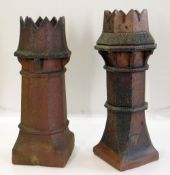 TWO SIMILAR VICTORIAN STONEWARE 'CROWN-TOP' CHIMNEY POTS, tallest 104cms high (2) Condition