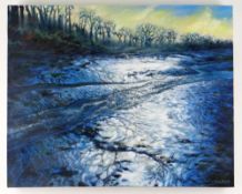 TINA LEWIS acrylic on canvas - 'Low Tide, Carew', signed, 47 x 57cms Condition Report: appears in