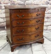 REPRODUCTION GEORGIAN-STYLE MAHOGANY SERPENTINE CHEST, fitted brushing slide and 4 long drawers,