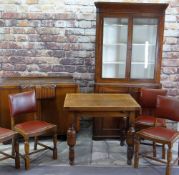 ASSORTED FURNITURE, including oak fold flap dining table and four chairs, 1930s oak sideboard,