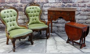 ASSORTED OCCASIONAL FURNITURE, including pair Victorian style spoonback chairs, walnut lowboy and