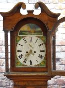 19TH CENTURY WELSH OAK 8-DAY LONGCASE CLOCK, Thomas Evans, Newcastle Emlyn, 13-inch painted dial