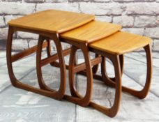 NEST OF RETRO NATHAN TEAK 'BURLINGTON' OCCASIONAL TABLES, largest 48 x 53cms Condition Report: minor