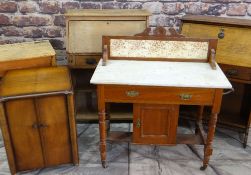 ASSORTED OCCASIONAL FURNITURE, including Victorian tileback and carrera marble top washstand, two
