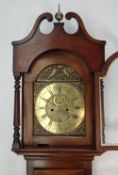 ANTIQUE MAHOGANY 8-DAY LONGCASE CLOCK, dial signed Thos Williams Haverfordwest, 11-inch brass