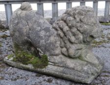 COMPOSITION STONE LION GARDEN ORNAMENT, 56 x 27 x 33cms