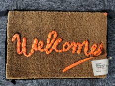 BANKSY X LOVE WELCOMES: WELCOME MAT, item number #1654, a Gross Domestic Product made by refugees
