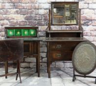 EDWARDIAN MIRRORED DRESSING CHEST and EDWARDIAN TILE-BACK WASH STAND, with black granite top (2)