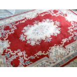 MODERN WASHED CHINESE CARPET, 360 x 270cms Condition Report: edge with pile damage