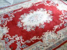 MODERN WASHED CHINESE CARPET, 360 x 270cms Condition Report: edge with pile damage