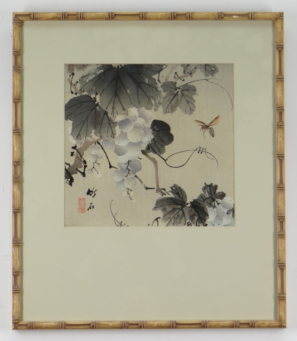 VARIOUS UKIYO-E ARTISTS five woodblock prints - OHARA KOSON pigeons, NAGAMACHI CHIKUSEKI grapevine - Bild 5 aus 11