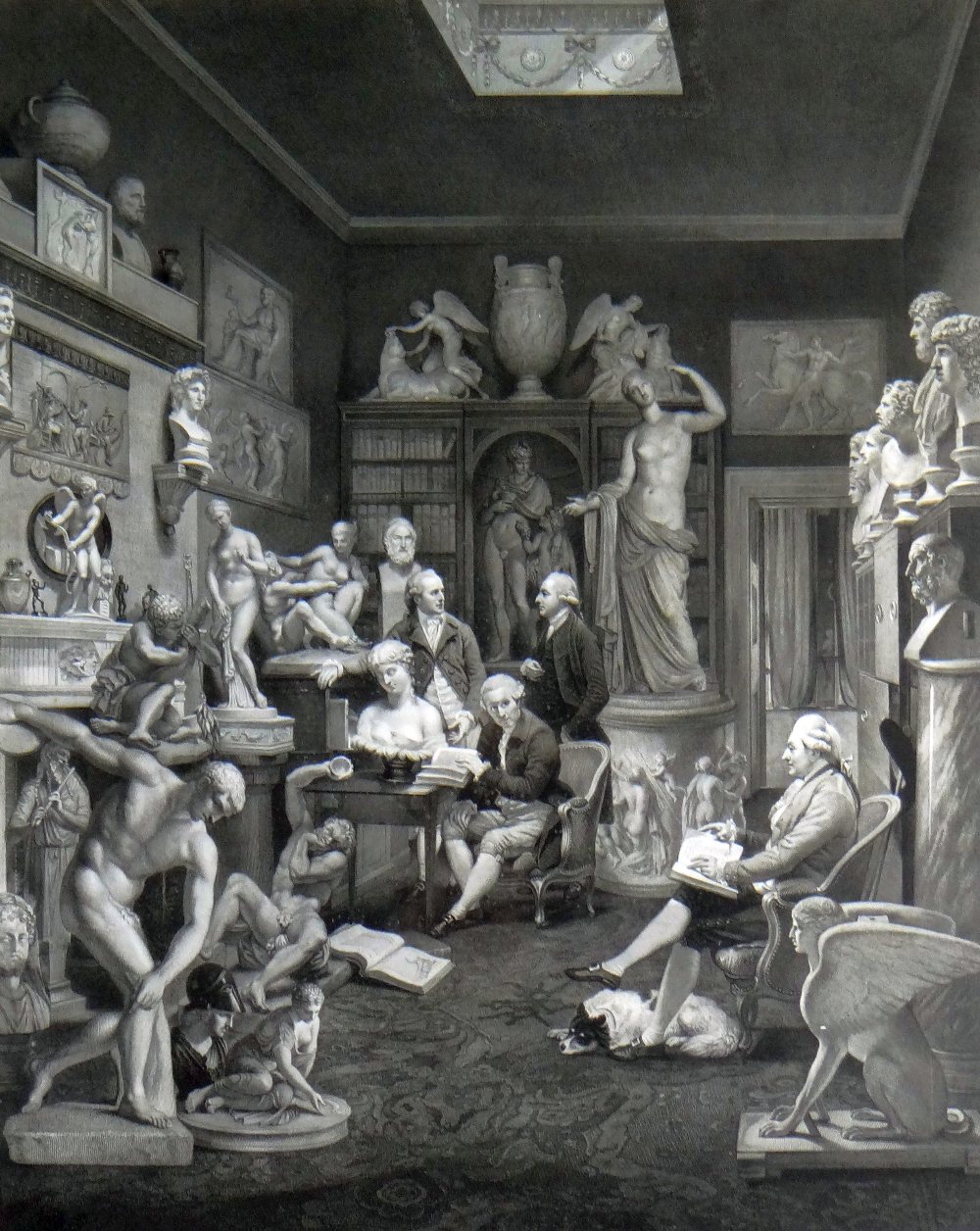 FIVE 19TH CENTURY ENGRAVINGS, comprising "The Townley Museum" after John Zoffany; "Time of War" - Image 8 of 11